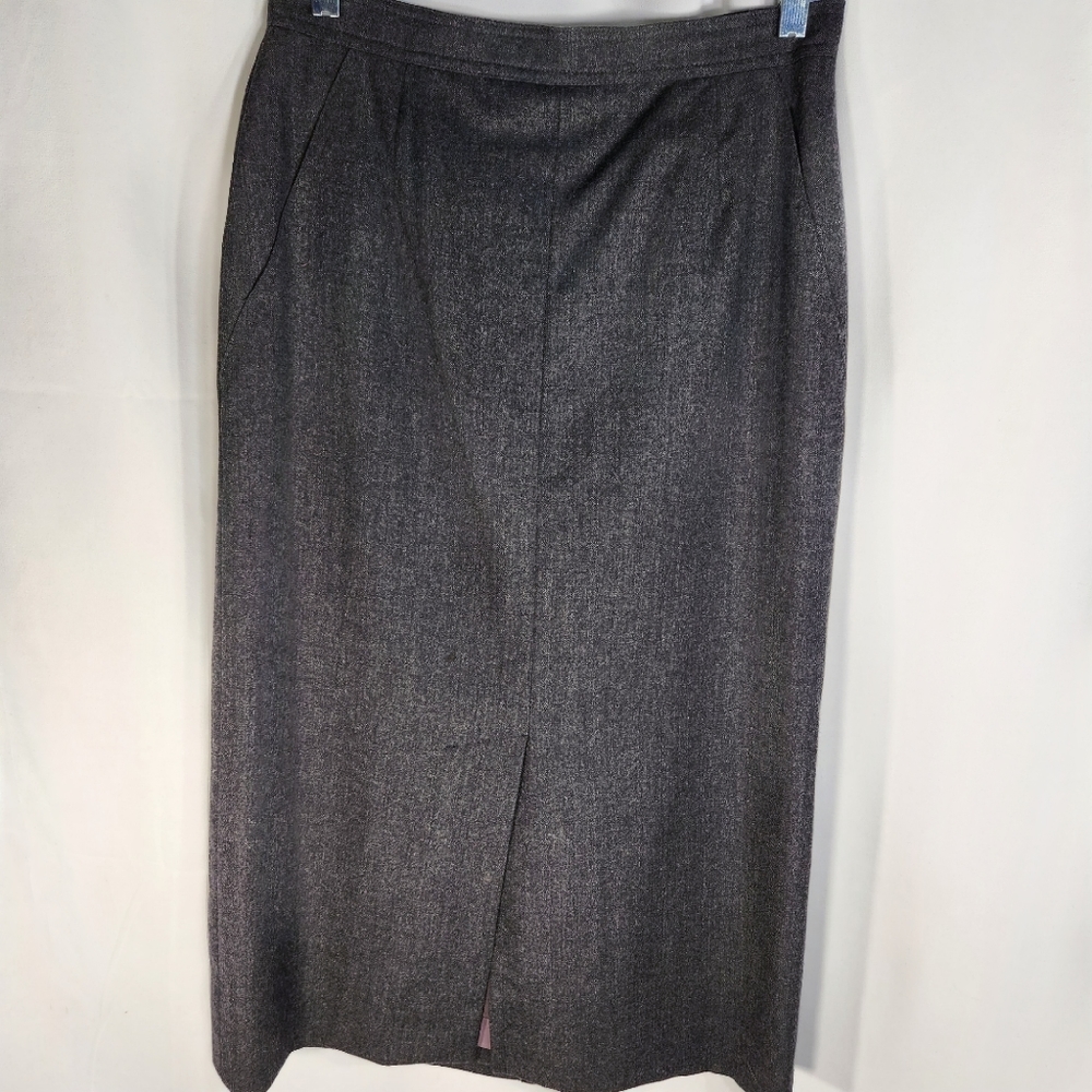 Waldman Skirt de Luxe Grey Wool Maxi Skirt Size Medium